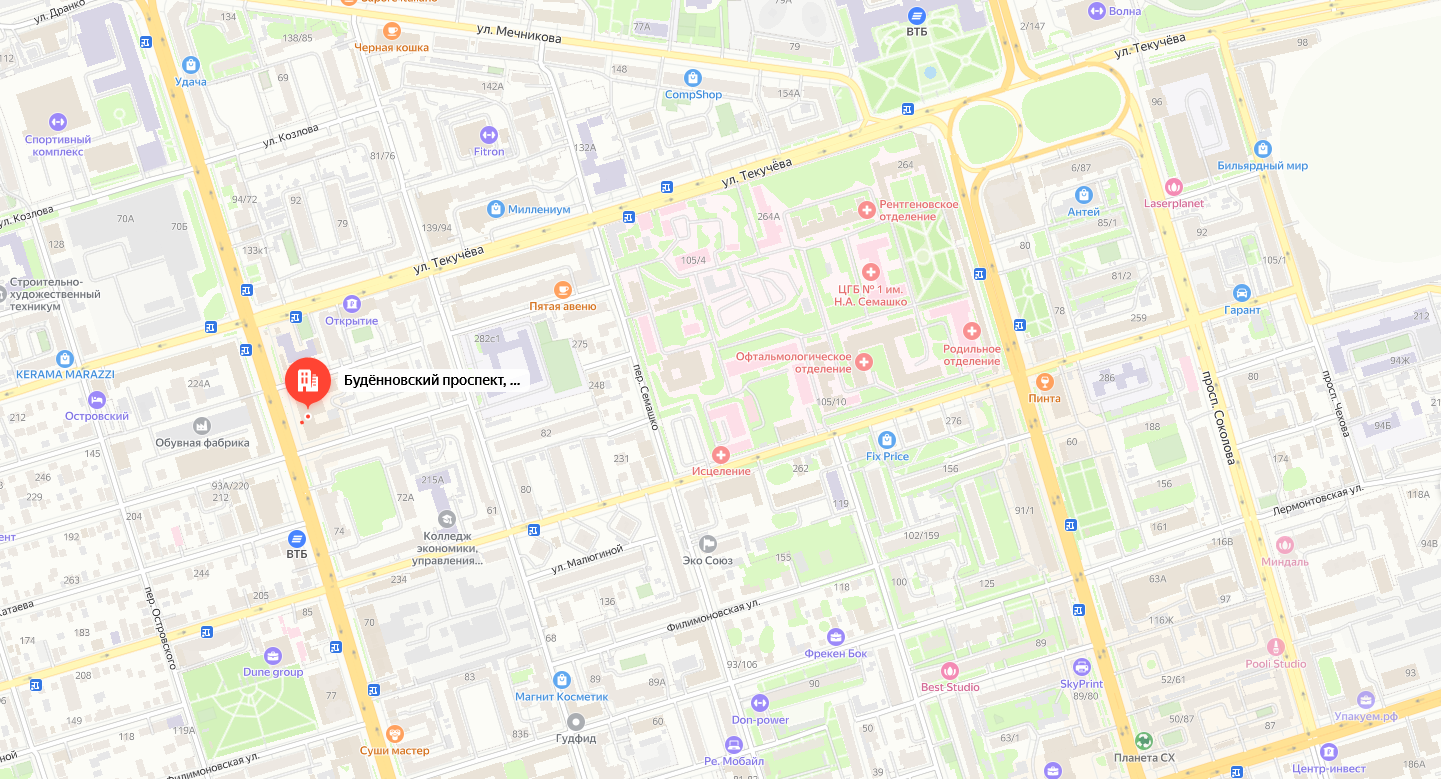 Карта проезда к архитектурной мастерской